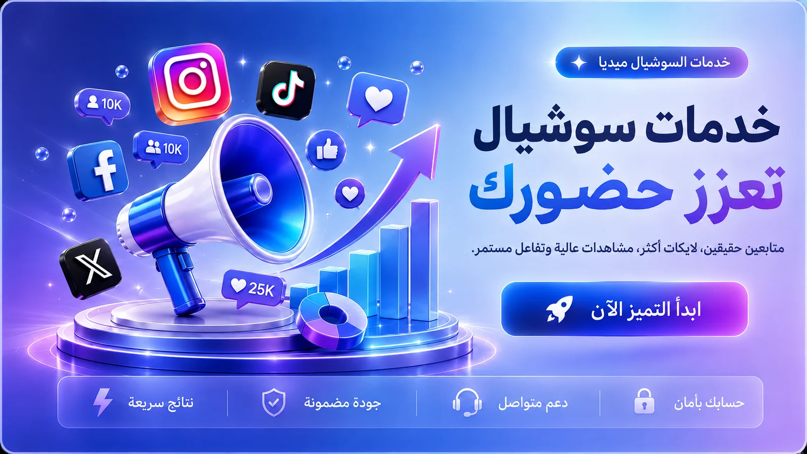 بانر خدمات السوشيال ميديا من FLUX