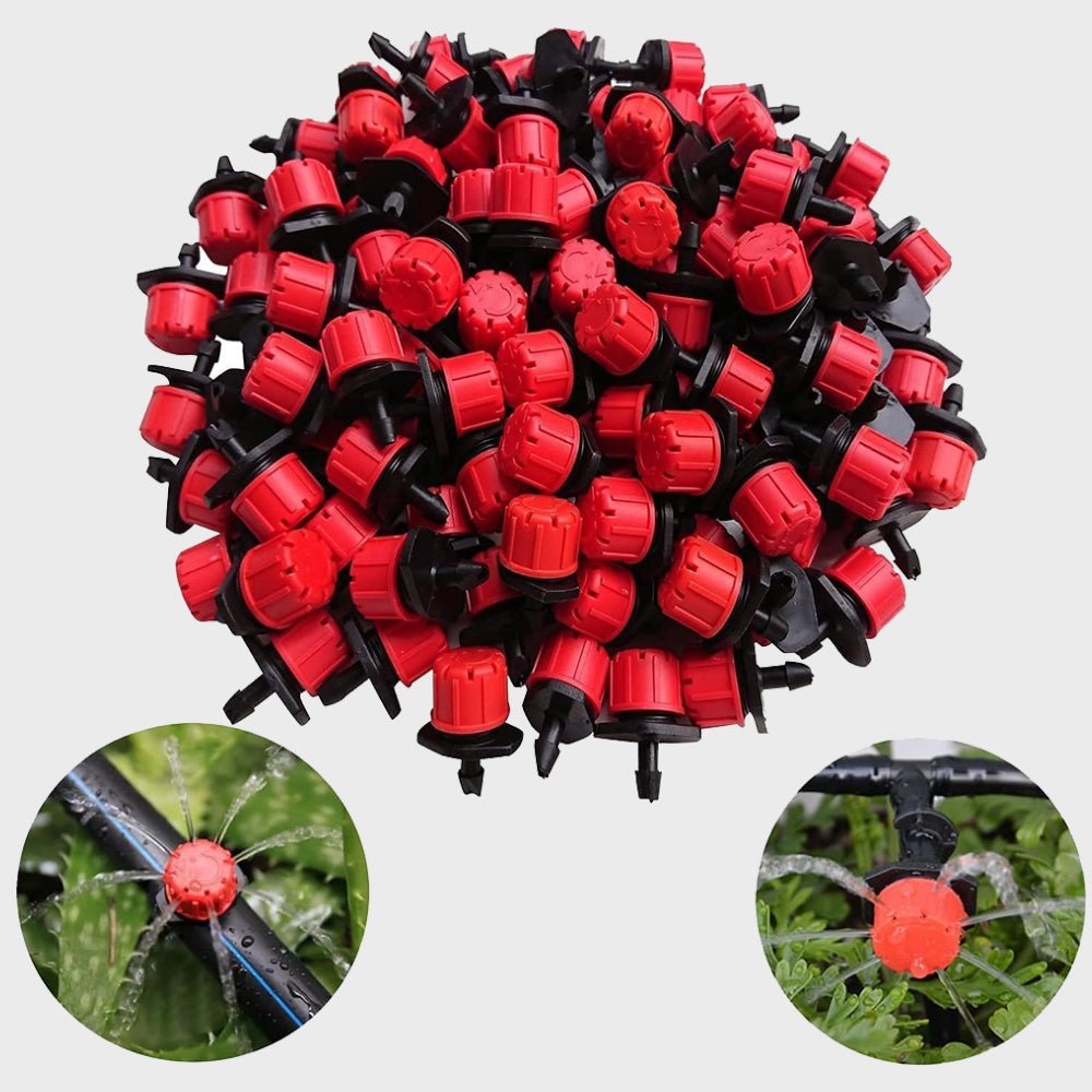 100 قطعه سقاية النباتات مع خاصية الاغلاق والفتح Adjustable Irrigation Dripper Sprinklers