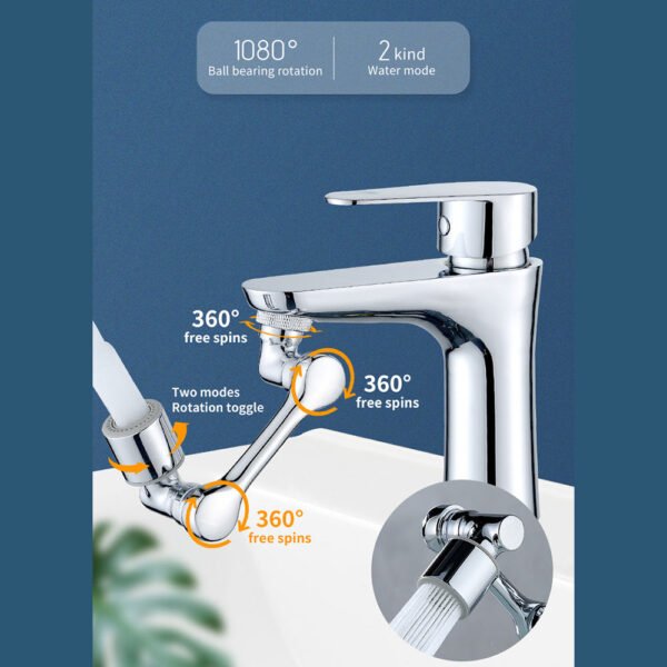 صنبور قابل للدوران بـ3 إتجاهات Rotatable Multi Funictional Exstention Faucet