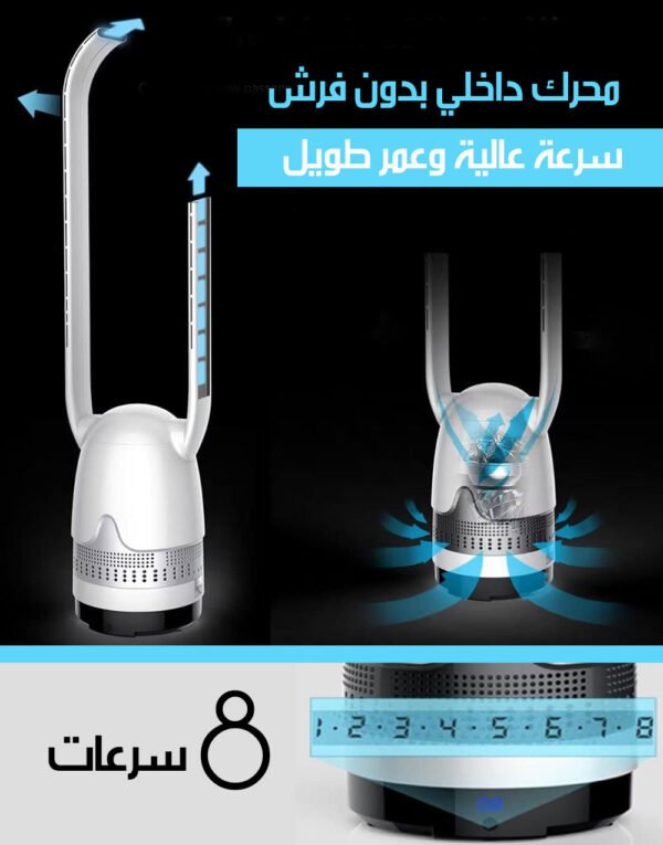 2x1 مروحة تبريد بدون شفرات مع فلتر هواء Bladeless Cooling Fan With Air Filter