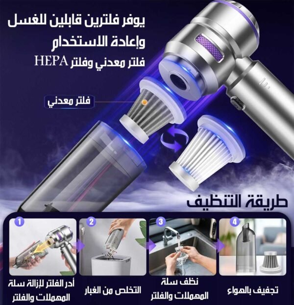 مكنسة كهربائية لاسلكية محمولة 4 في 1 VACUUM CLEANER