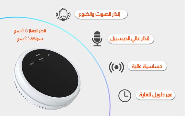 جهاز استشعار و إنذار لتسرب الغاز Wi-Fi Gas Leak Detector
