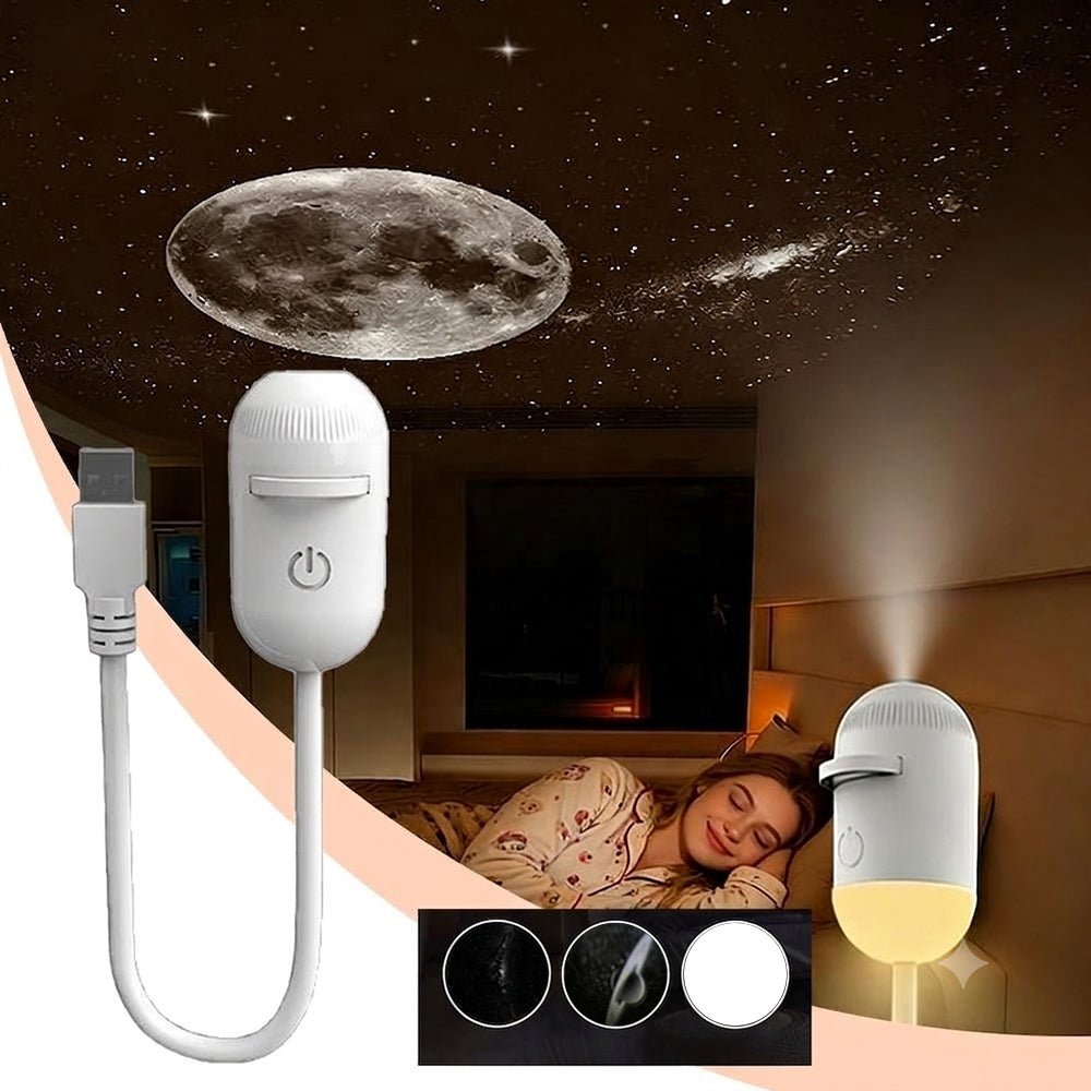 بروجكتور مجرة 2 في 1 مع إضاءة ليلية Galaxy Projector Night Light