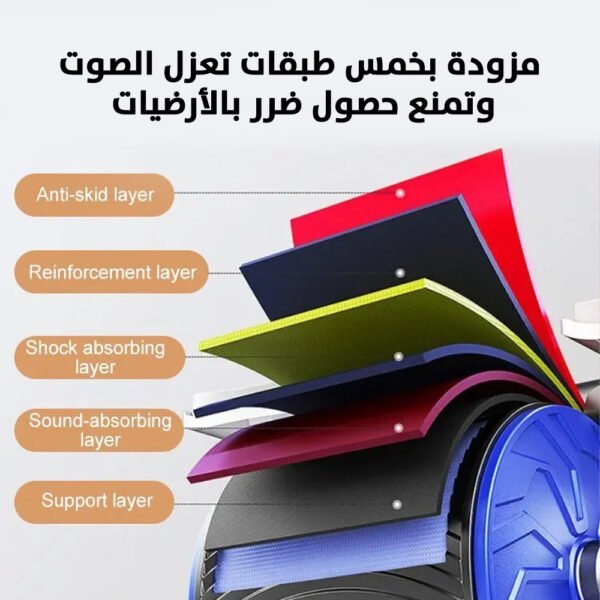 دعامة الأكواع لتمرين عضلات المعدة Multi-functional Abs Roller with Elbow Support Home Fitness