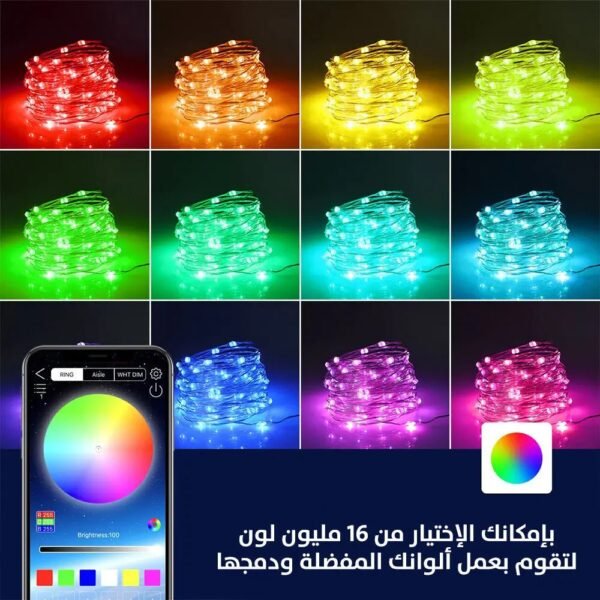 ضوء ليد متعدد الألوان يتغير بالصوت 10 متر SMART FAIRY LIGHTS IC-RGB