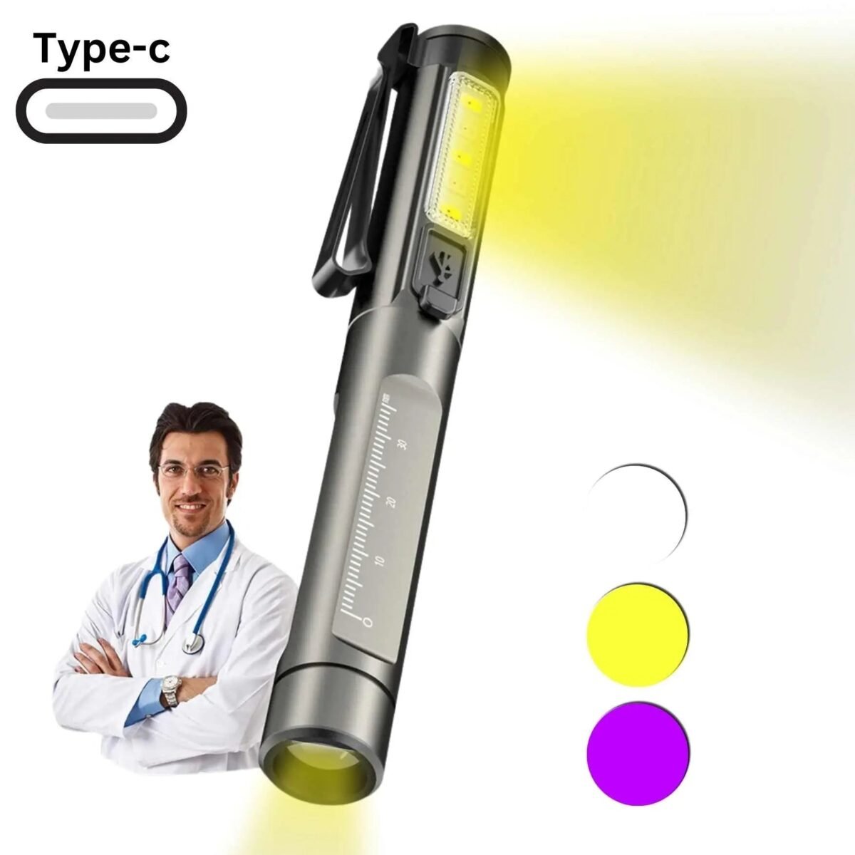 ضوء ليد واضاءة UV شحن بشكل قلم PEN LED and UV Recharging Light