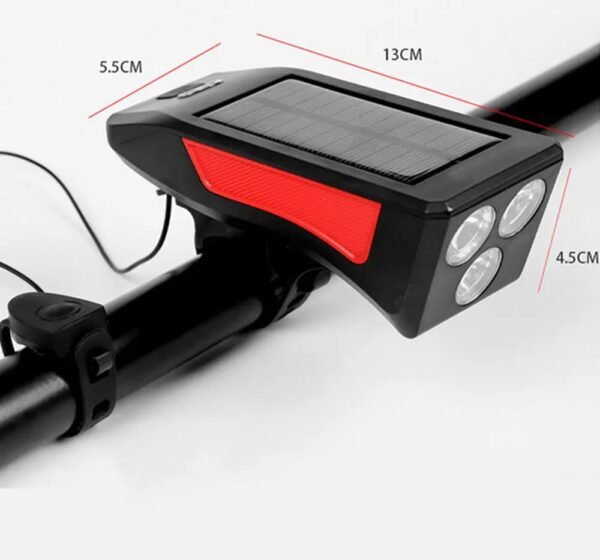ضو وزامور للبسكليتات يعمل بالطاقة الشمسية Solar powered searchlight