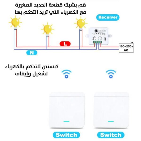 كبسة تحكم للكهرباء عدد 2 Intelligent Cabling Free Dual Control Switch