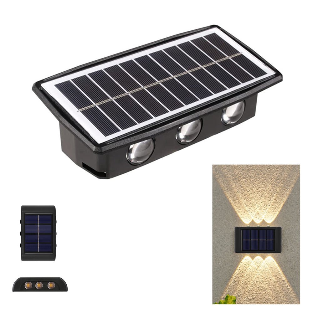 كشاف إضاءة جدراية يعمل بالطاقة الشمسية (لون صحراوي) 6LED Warm Light Solar Wall Lamp