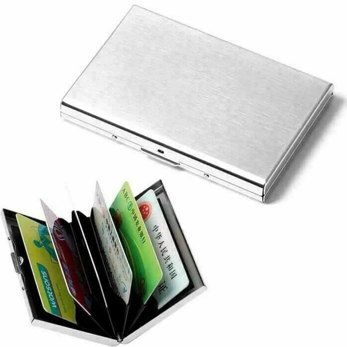 محفظة معدنية للهويات وكروت سحب البنكية Present 6 Slot Debit Credit ATM Business Card Holder