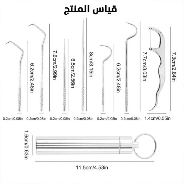 مجموعة أدوات ستانليس لتنظيف الأسنان Toothpick set stainless steel dental