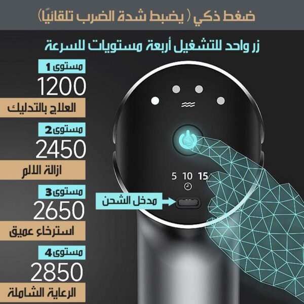 مسدس تدليك العضلات مع أربعة رؤوس براند PIKNOW