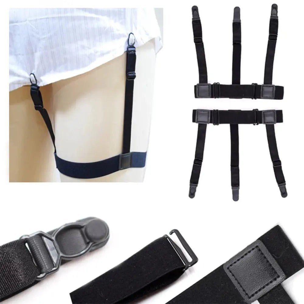 مشد للقميص متعدد الإستخدام mens adjustable elastic shirt stays clip