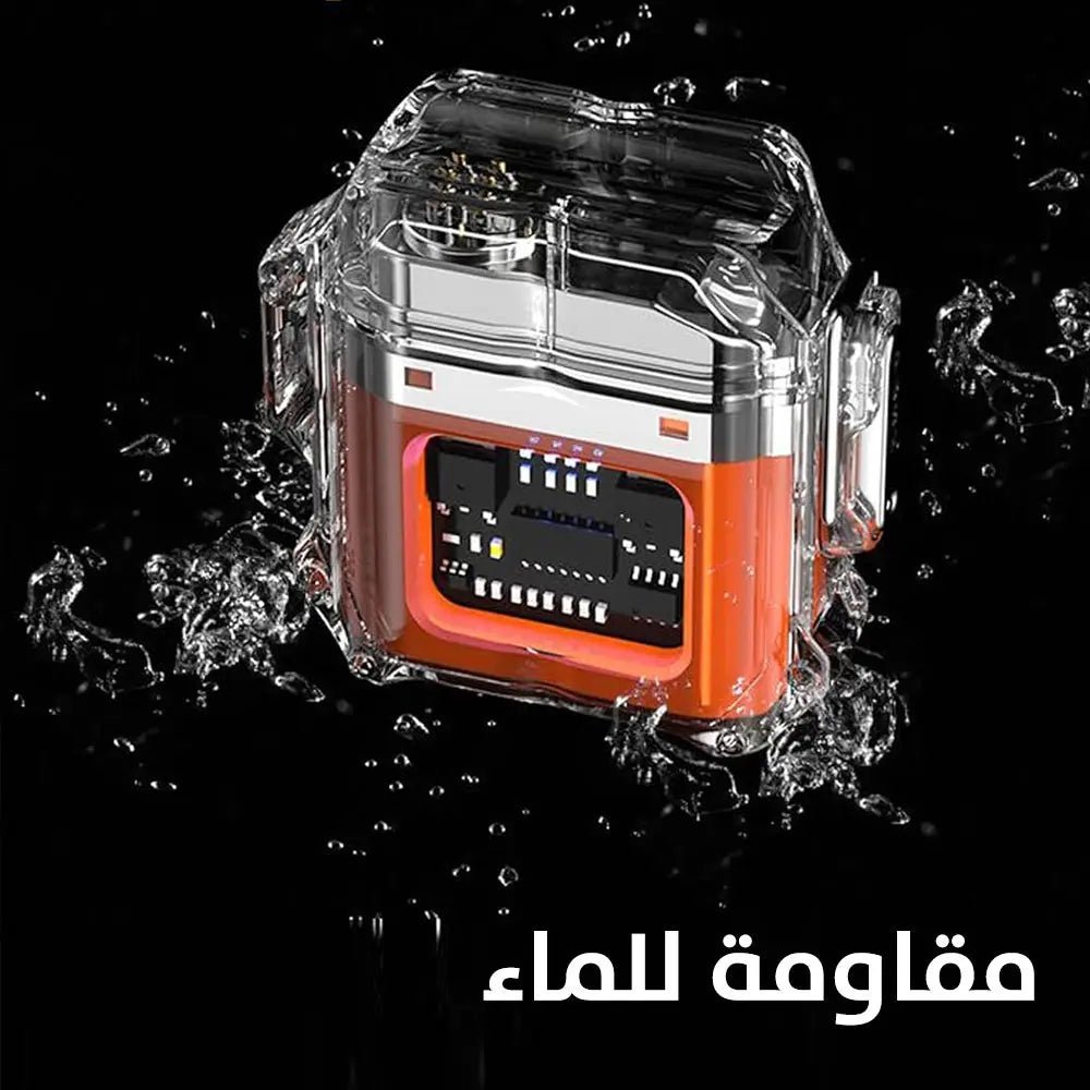ولاعة دون لهب شحن مقاوم للرياح مع لوكس اضاءة Electric Lighter, Waterproof Rechargeable Dual Arc Flame